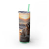 Skinny Tumbler with Straw – 20 oz Stainless Steel Cup