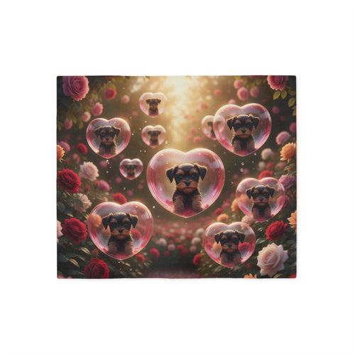 Valentine Puppy Heart Blanket