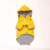 Yellow Hooded Dog Raincoat with Pockets