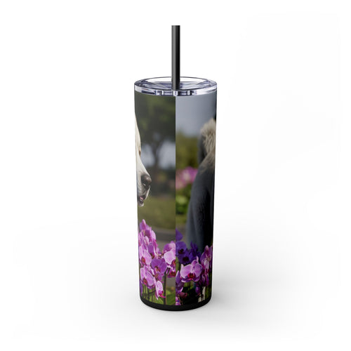 Skinny Tumbler with Straw – 20 oz Stainless Steel Cup