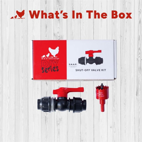 RentACoop Shut-Off Valve Kit Compatible with S.N.A.P PVC Watering System for Chickens, Poultry, and Other Animals