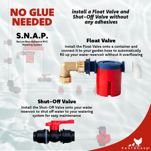 RentACoop Secure Non-Adhesive PVC (S.N.A.P) Watering System Starter Kit