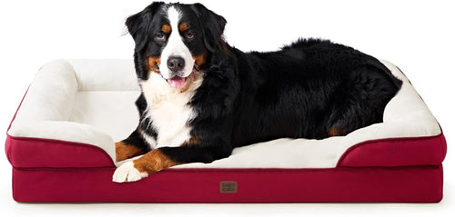 EHEYCIGA Orthopedic Dog Beds for Extra Large Dogs 44x32Inch, Waterproof Memory Foam XL Pet Bed with Sides, Non-Slip and Egg-Crate Foam Big Dog Couch Bed with Washable Removable Cover, Grey