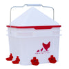 RentACoop 2 Gallon BPA-Free Plastic Bucket Chicken Waterer Set with 4 Horizontal Nipples - Corner Placement 2025 Version