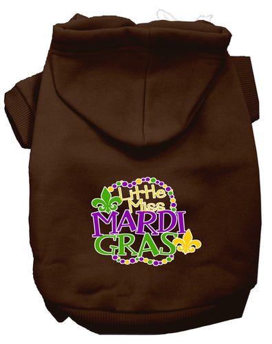 Pet Dog & Cat Hoodie Screen Printed, Little Miss Mardi Gras