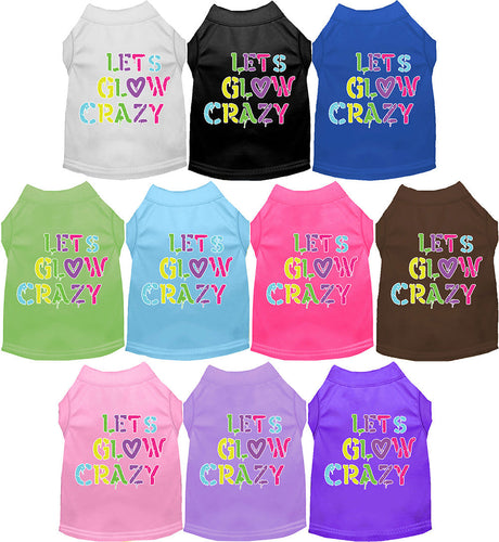 Fun Retro Neon Cat or Dog Shirt for Pets Lets Glow Crazy