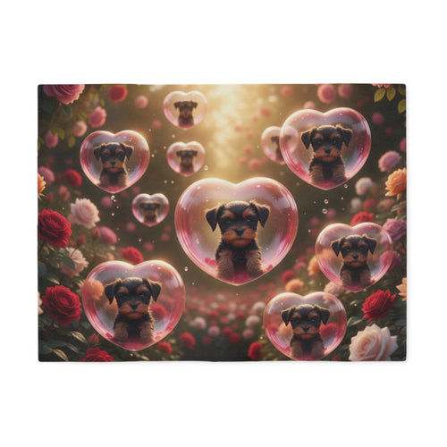 Valentine Puppy Heart Blanket