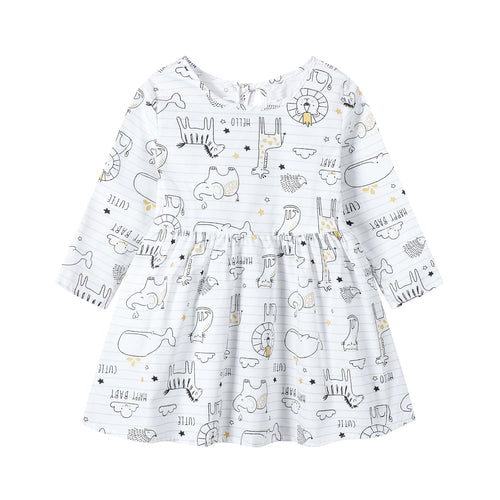 Children's Floral Cotton Long Sleeve Dress