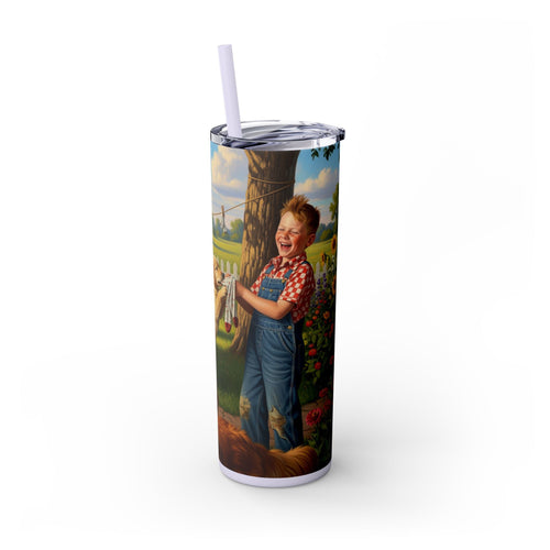 Skinny Tumbler with Straw – 20 oz Stainless Steel Cup