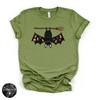 Bat on a Broom Tee | Cute Witchy Halloween Bat Graphic T-Shirt