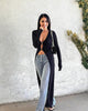 Sexy Black V-neck Low-cut Metal Buckle long summer Cardigan
