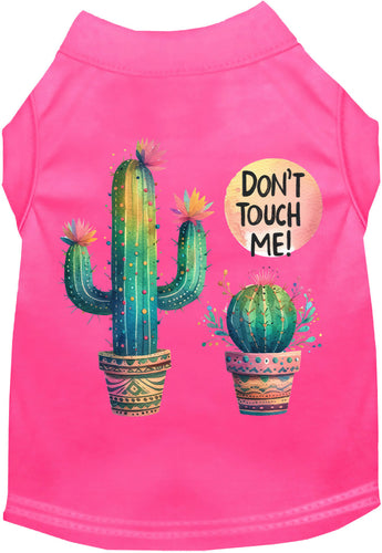 Adorable Cat or Dog Shirt for Pets Don't Touch Me Cactus