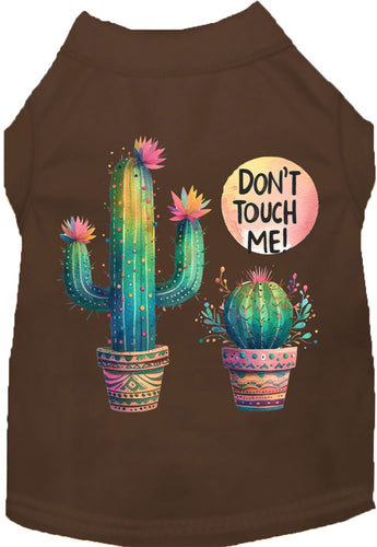 Adorable Cat or Dog Shirt for Pets Don't Touch Me Cactus