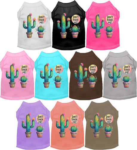 Adorable Cat or Dog Shirt for Pets Don't Touch Me Cactus