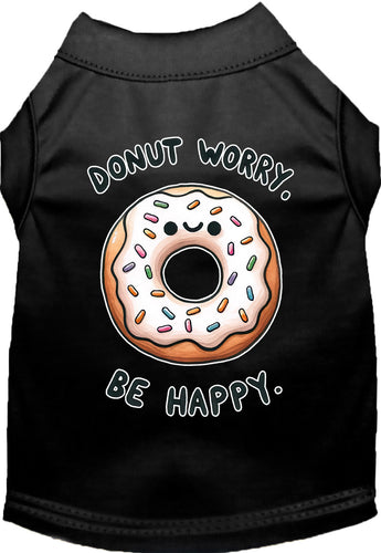 Adorable Cat or Dog Shirt for Pets Donut Worry, Be Happy