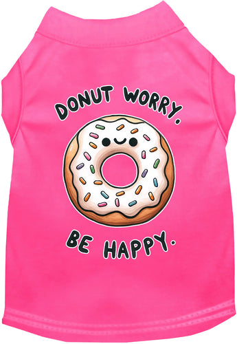 Adorable Cat or Dog Shirt for Pets Donut Worry, Be Happy