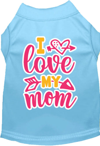 Adorable Cat or Dog Shirt for Pets Pink I Love My Mom