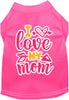 Adorable Cat or Dog Shirt for Pets Pink I Love My Mom