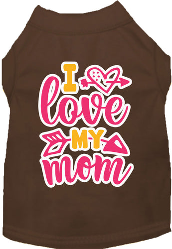 Adorable Cat or Dog Shirt for Pets Pink I Love My Mom