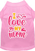 Adorable Cat or Dog Shirt for Pets Pink I Love My Mom
