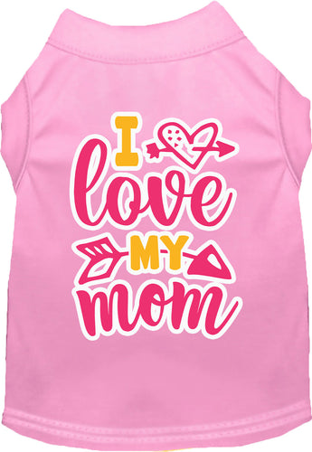 Adorable Cat or Dog Shirt for Pets Pink I Love My Mom