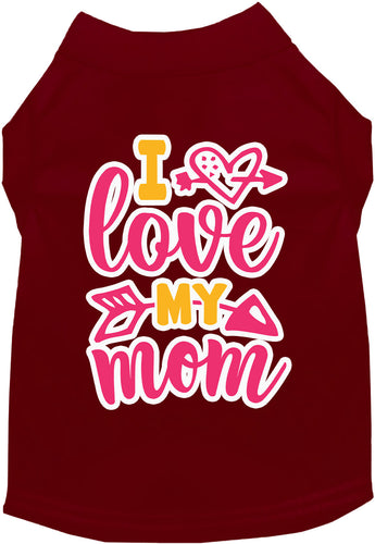 Adorable Cat or Dog Shirt for Pets Pink I Love My Mom