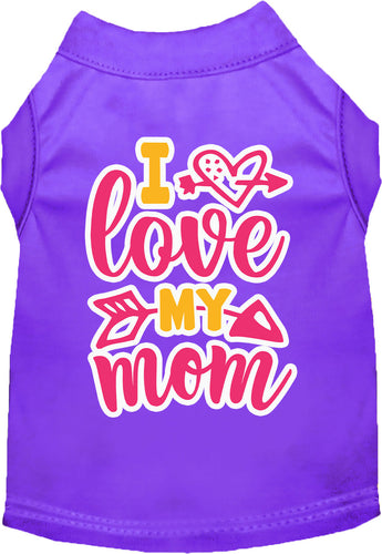 Adorable Cat or Dog Shirt for Pets Pink I Love My Mom