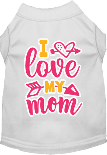 Adorable Cat or Dog Shirt for Pets Pink I Love My Mom