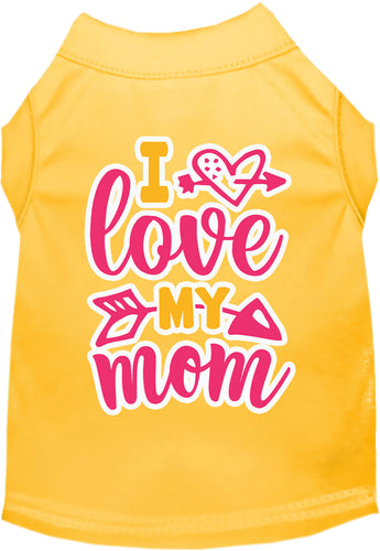 Adorable Cat or Dog Shirt for Pets Pink I Love My Mom