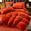 Thickened Winter Coral Flannel Bedding Kit Double Sided Plus Duvet Cover