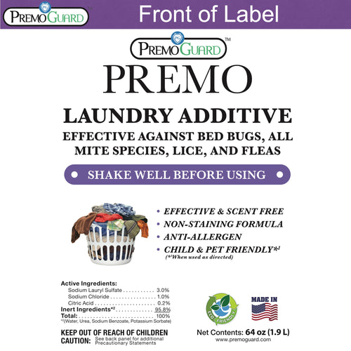 Bed Bug & Mite Laundry Additive 64 oz | Non-Toxic Treatment | Premo Guard