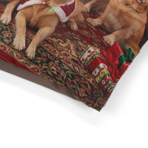 Golden Retrievers Holiday Portrait Pet Bed
