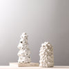 Decoration White Ceramic Vase Creative Personality Drum Bag Hollow Decoration Furnishings