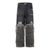 Men's American High Street Stitched Camouflage Wide Leg Jeans