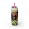 Skinny Tumbler with Straw – 20 oz Stainless Steel Cup