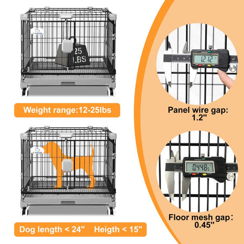 24-30 Black Metal Wire Dog Crate LS-2N01/LS-2.5N01