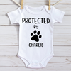 Protected By Dogs Paw Personalized Custom Dog Shirt For Kids T697