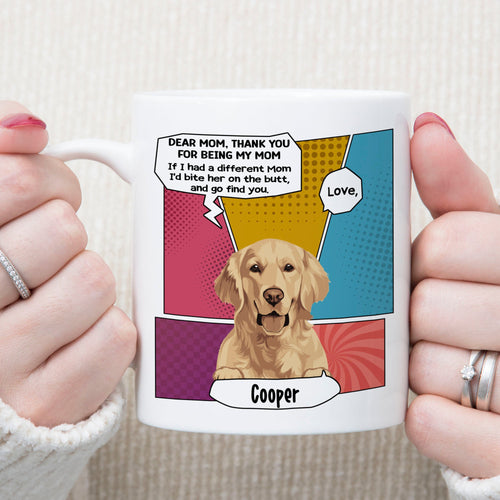 Bite The Butt Personalized Custom Photo Dog Cat Mug Gift For Dad Mom T763