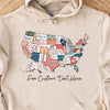 Retro America USA Map Shirt | 4th Of July Shirt | American 1776 Shirt C979