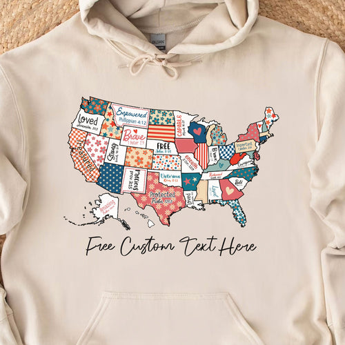 Retro America USA Map Shirt | 4th Of July Shirt | American 1776 Shirt C979