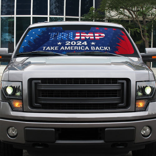 Trump 2024 Take America Back Car Sunshade, Donald Trump Fan Gift, Trump Supporters Gift, Car Sunshade C1094 - GOP