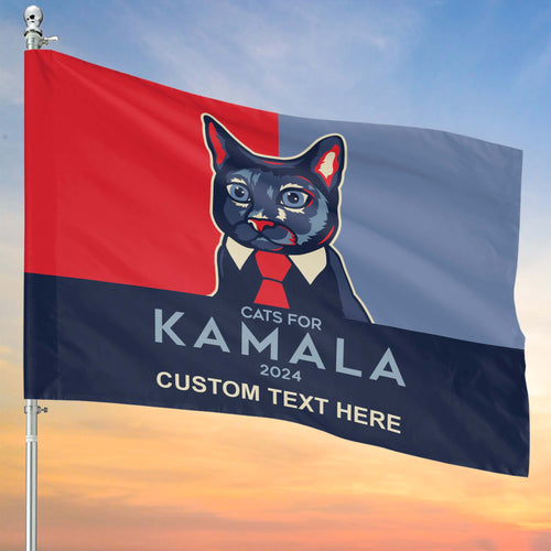 Cats For Kamala Flag | Kamala Harris 2024 Flag | Democrat House Flag Garden Flag T1247 - KH2
