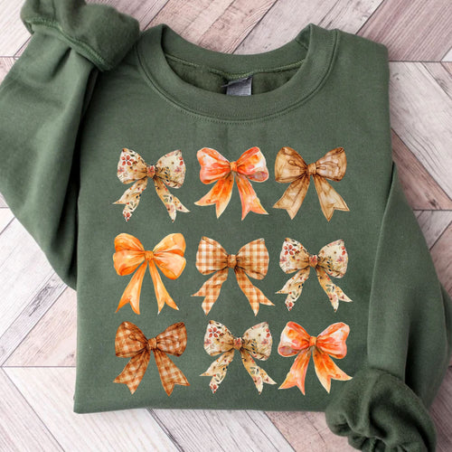 Retro Fall Pumpkin Bow Shirt, Fall Season Shirt, Fall Autumn Shirt, Halloween Shirt, Halloween Sweatshirt T1339