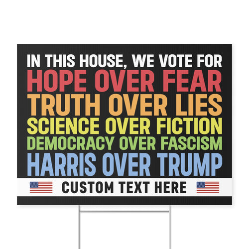 In this House We Vote for Kamala Harris Yard Sign | Kamala Harris 2024 Yard Sign | Democrat Yard Sign T1418 - KH2