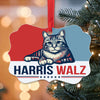 Harris Walz 2024 Cat Obviously Aluminum Ornament, Democrat Kamala Harris 2024 Christmas Ornament C1420 - KH2