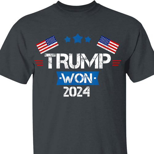 Trump Won 2024, Trump Winning Election Shirt, Trump 47th President Shirt Dark T1716 - GOP