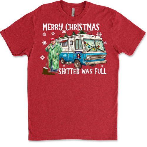 Trump 2024 Merry Christmas Shitter Was Full, Trump Merry Christmas Vibes Sweatshirt T1756 - GOP