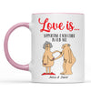 Love is Supporting Each Other In Old Age, Funny Valentine Mug, Anniversary Gift, Valentines Gift 681856