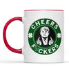 Donald Trump Cheers Fuckers Mug, St. Patrick's Day Mug, Funny Trump Patrick Day White Mug Accent Mug 681897 - GOP