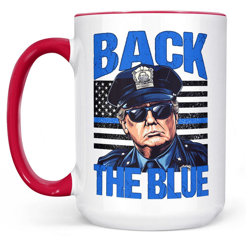 Trump Back The Blue Mug, Police For Trump Mug, Trump Cops Mug, Republicans White Mug  Accent Mug 681984 - GOP